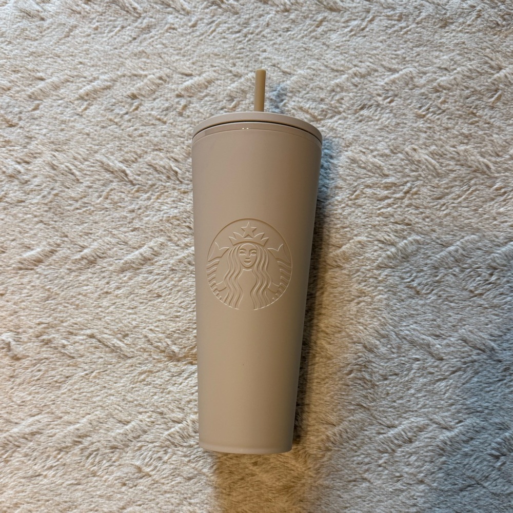 Starbucks Matte Cream Tumbler with Straw